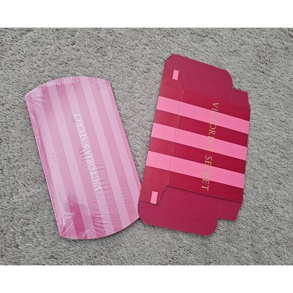 Victoria's Secret Pink Striped Gift Box, Red & Pink Gift Box, (LOT OF 2) classic - Picture 1 of 3